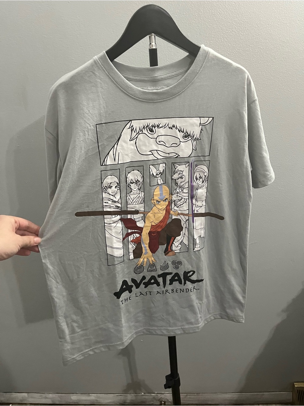 Avatar The Last Airbender Aang Graphic Tee - Light Gray